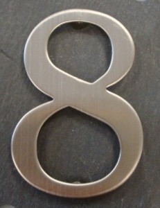 TRADITIONAL HOUSE NUMBER STAINLESS STEEL 8